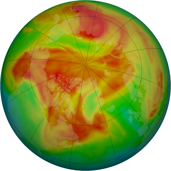Arctic ozone map for 20 March 2009